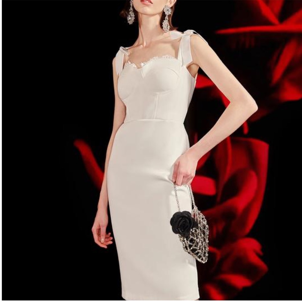 Rich Radi Q's Lace Detail Bustier Midi Dress
